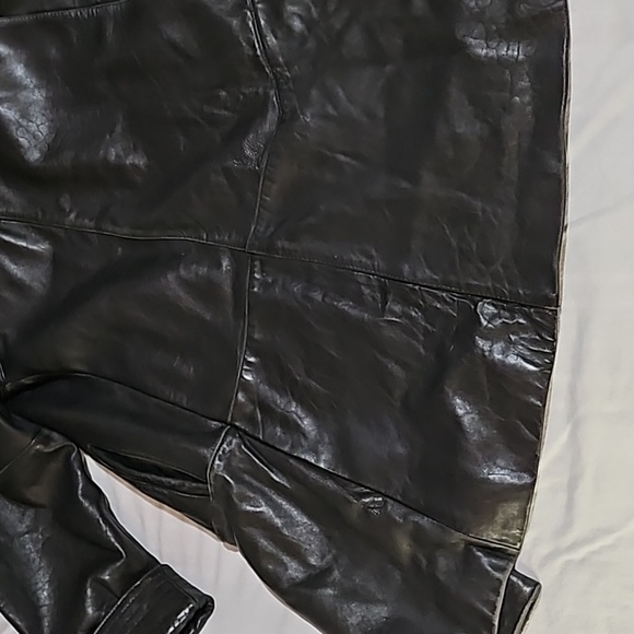 Women's Black Leather Jacket by Global Identity - Picture 15 of 16